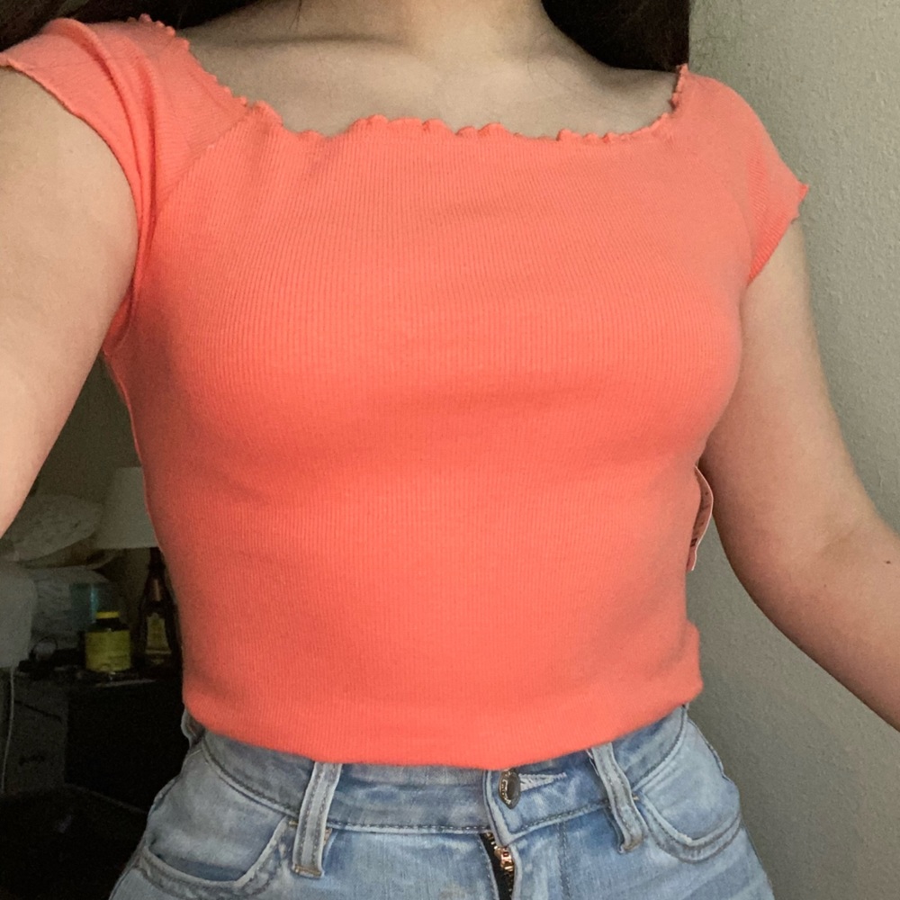 Aeropostale!! Orange off the shoulder top.
